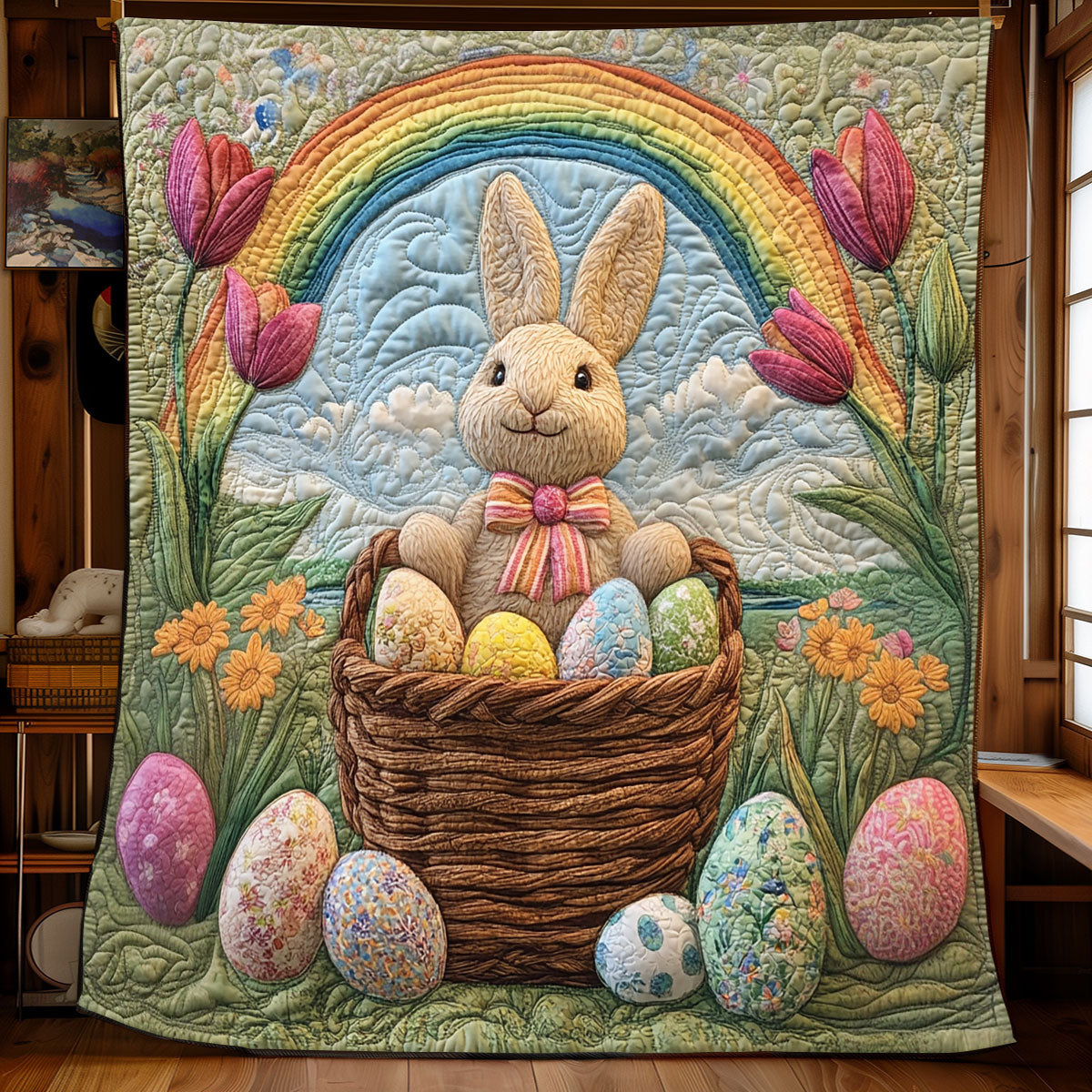 Bunny’s Easter Basket XB2702005CL Quilt Blanket