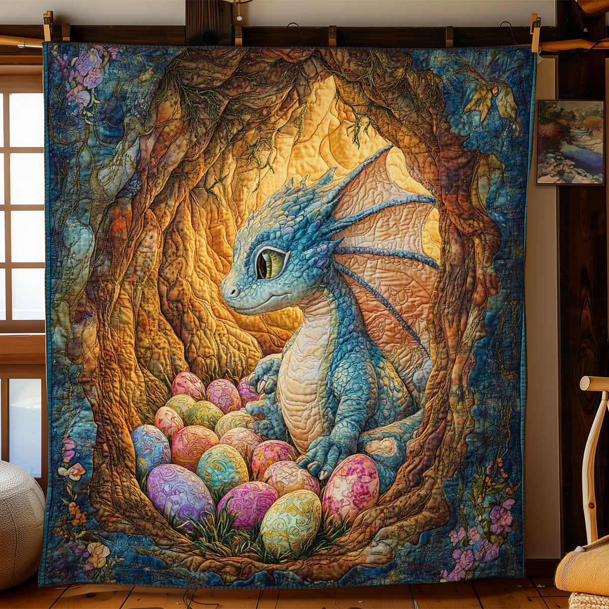 Easter Dragon Hatchling WN1501031CL Quilt Blanket