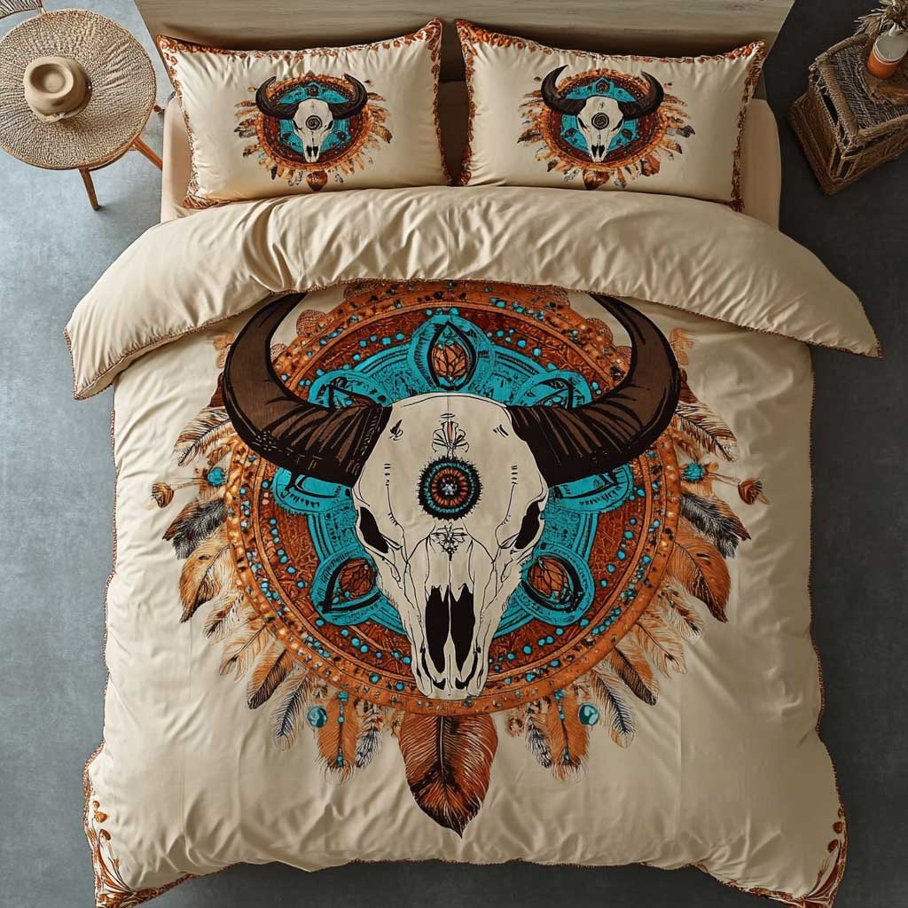 Tribal Buffalo Skull WN1202026CL Quilted Bedding Set
