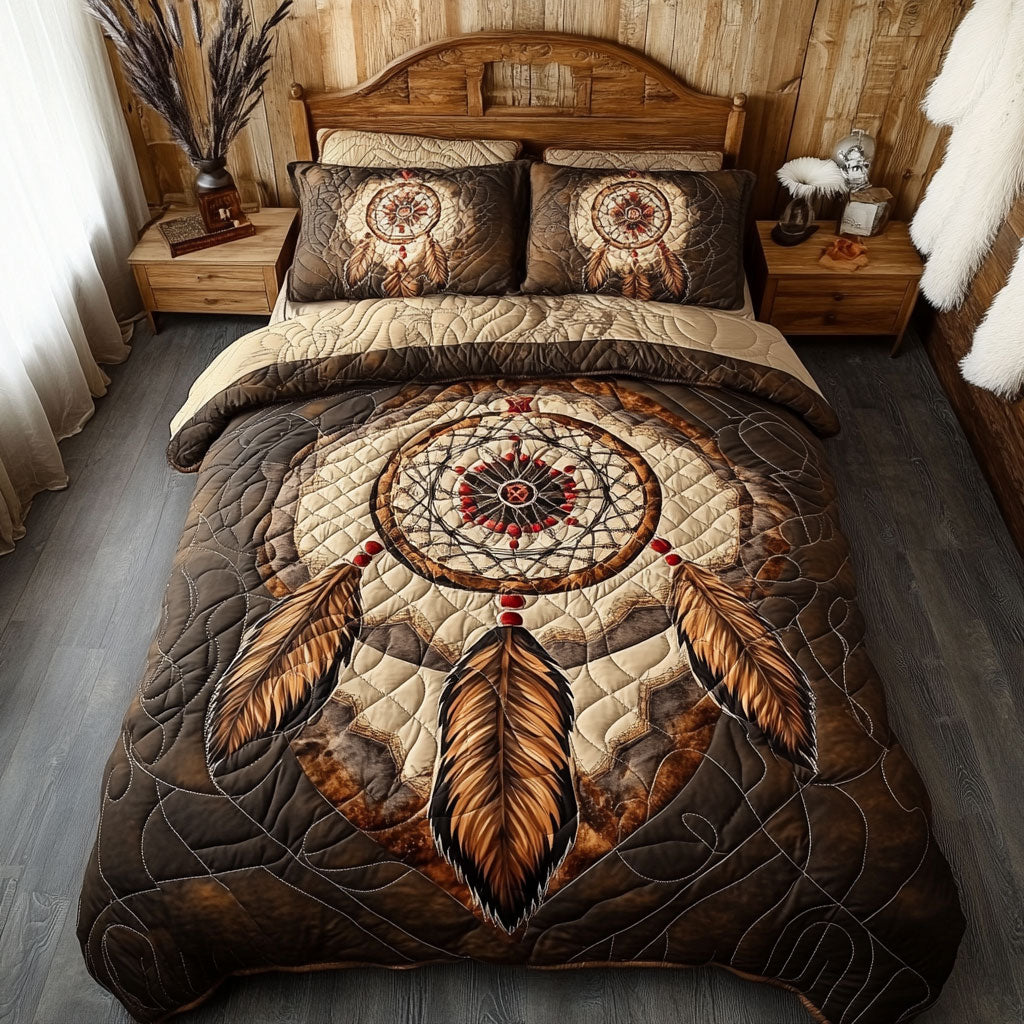 Feather And Dreamcatcher WY1802059CL Quilted Bedding Set