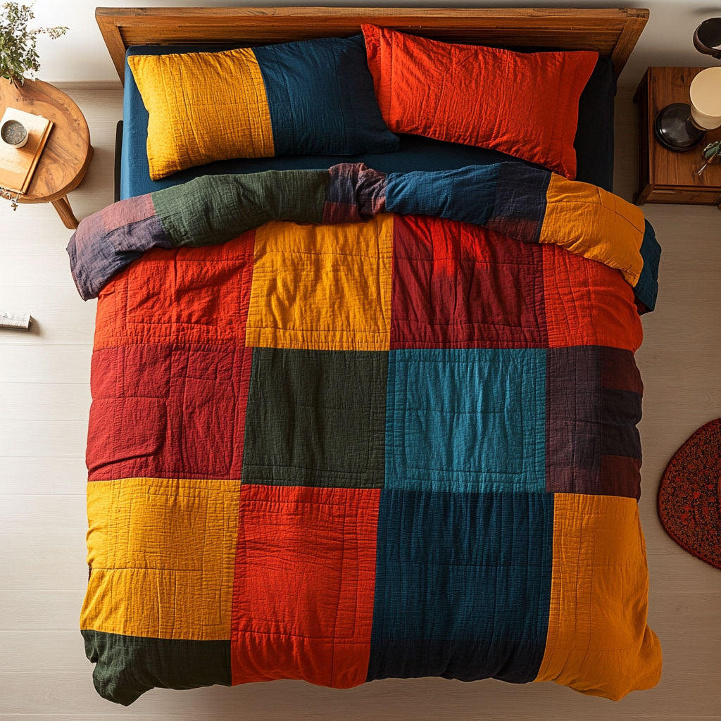 Colorful Patchwork WY1202012CL Quilted Bedding Set