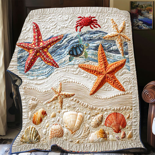 Coastal Crab Starfish WP2312009CL Quilt Blanket