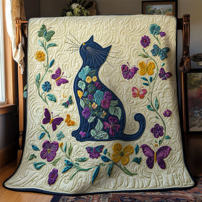 Flower Cat WY1002071CL Quilt Blanket