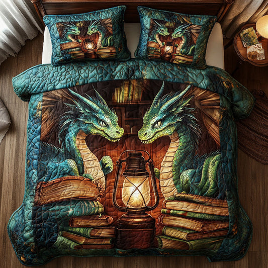Couple Dragon In Library WY2901025CL Duvet Cover Set
