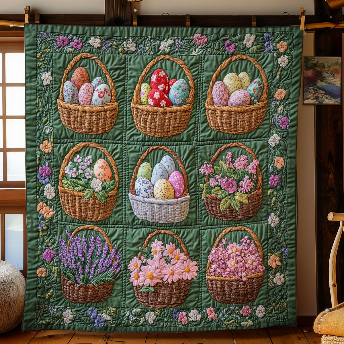Springtime Easter Charm WN1501011CL Quilt Blanket
