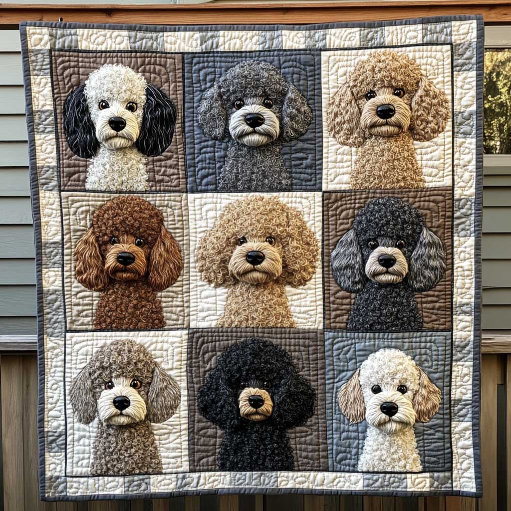 Puffy Poodle WP1809039CL Quilt Blanket