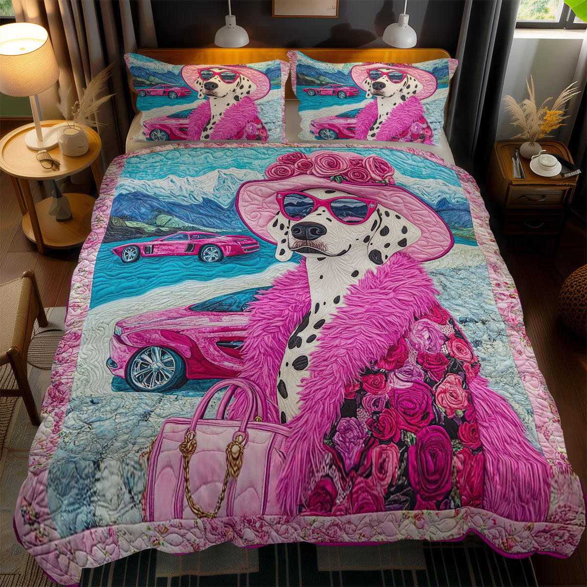 Beachy Dalmatian WN1102046CL Quilted Bedding Set