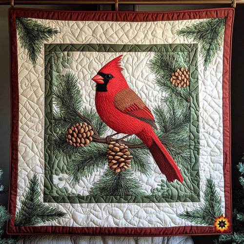 Pine Tree Cardinal WY1911033CL Quilt Blanket