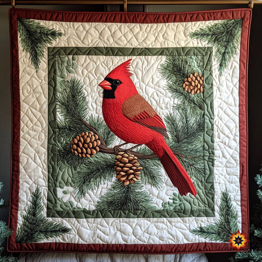 Pine Tree Cardinal WY1911033CL Quilt Blanket