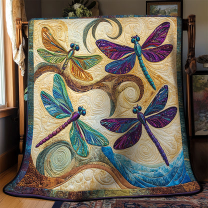 Abstract Dragonflies WY2702033CL Quilt Blanket