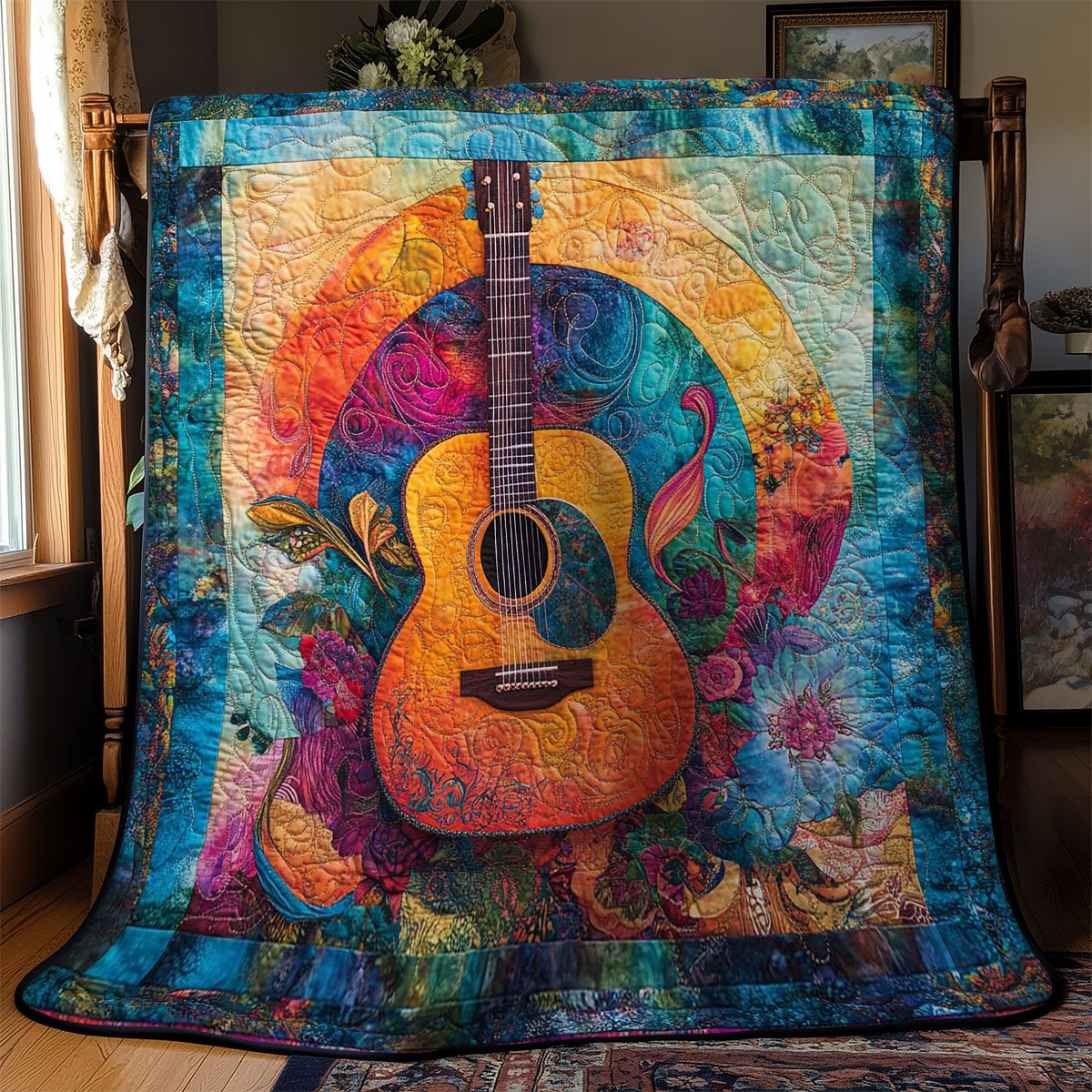 Harmony Guitar WN1001014CL Quilt Blanket