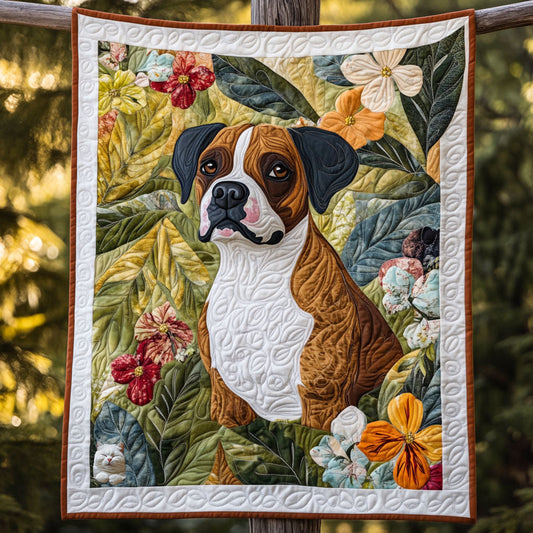 Boxer Flower WT0410016CL Quilt Blanket