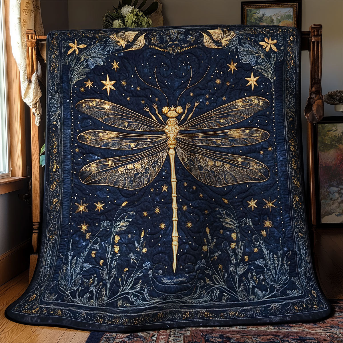 Dragonfly In Night WY1902081CL Quilt Blanket