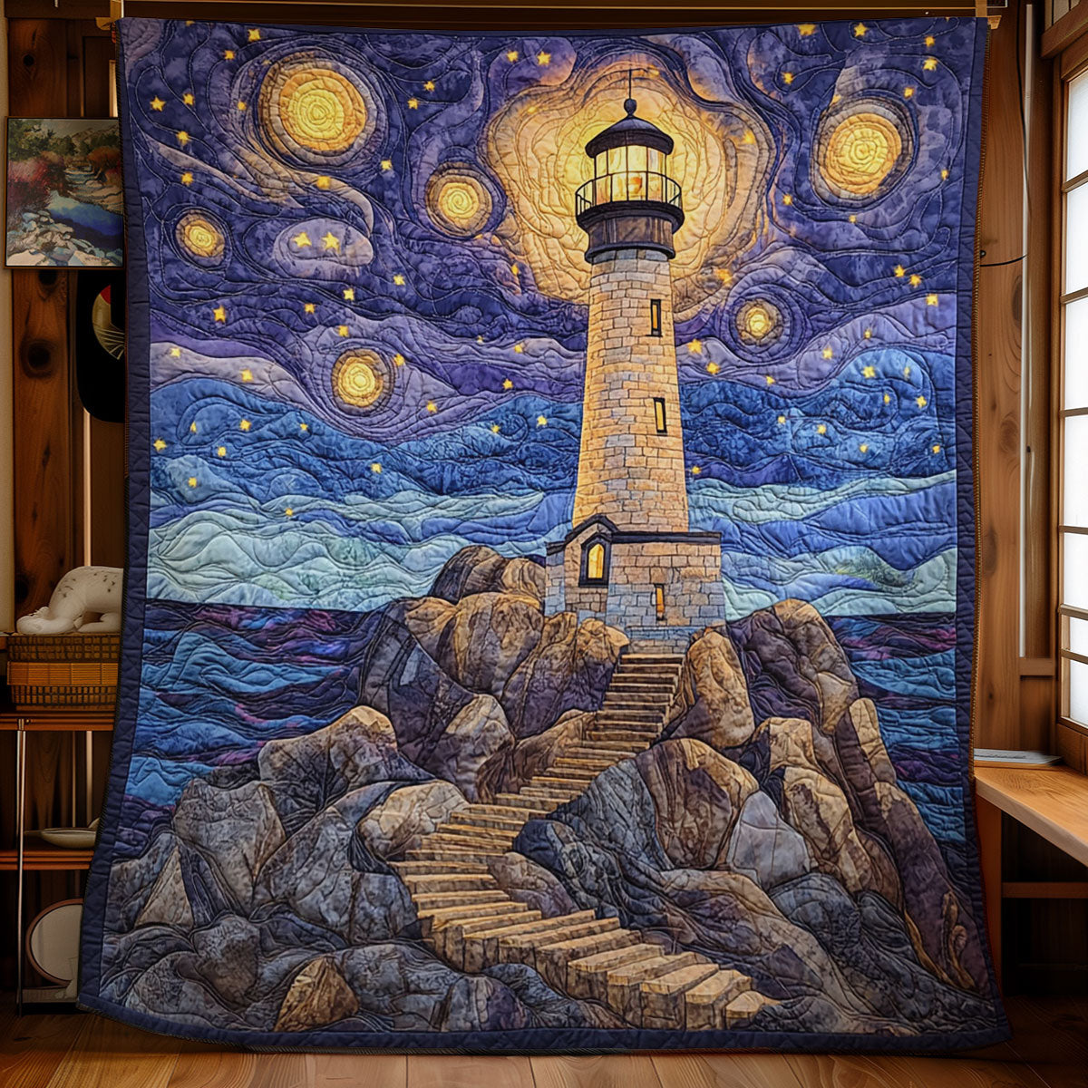 Starry Lighthouse CW2805546CL Quilt Blanket