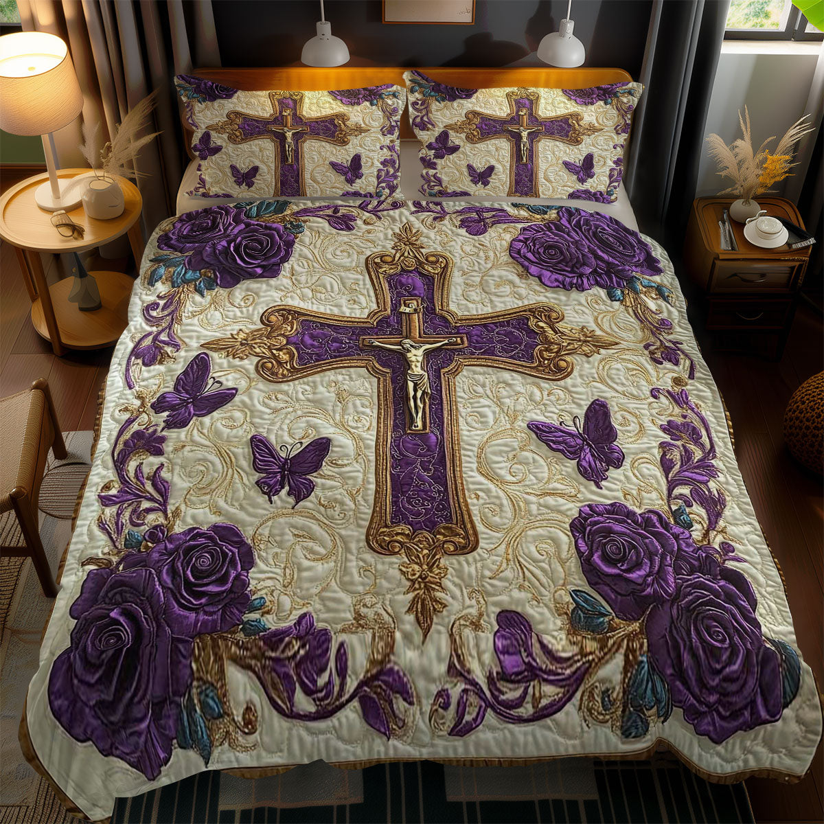 Eternal Cross WN1202066CL Quilted Bedding Set