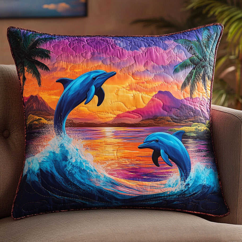 Dolphin Sunset WT2702068CL Quilt Blanket