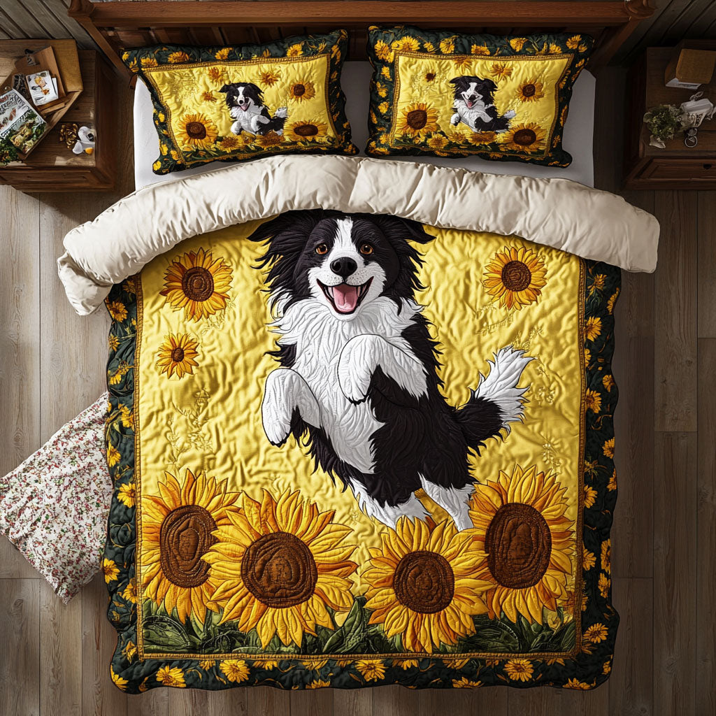 Cute Border Collie WY1302074CL Quilted Bedding Set