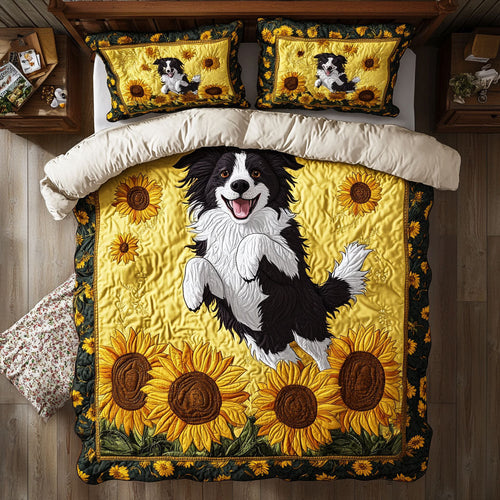 Cute Border Collie WY1302074CL Quilted Bedding Set