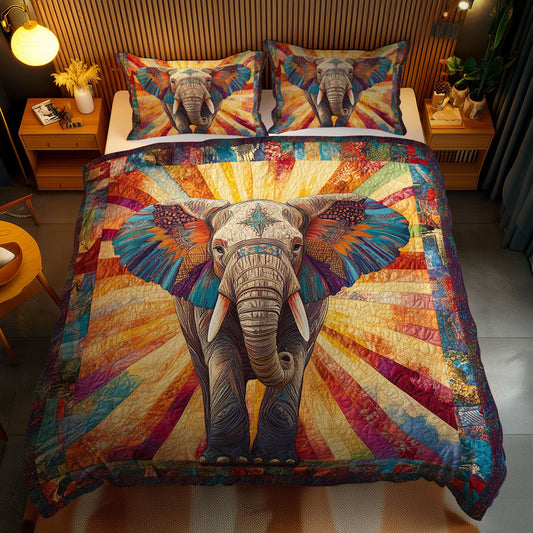 Radiant Elephant WN1002078CL Quilted Bedding Set