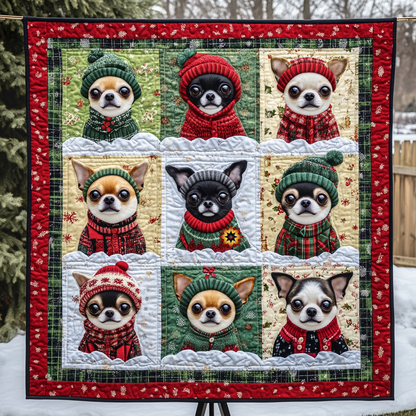 Chihuahua Sweater Party WG1203005CL Quilt Blanket