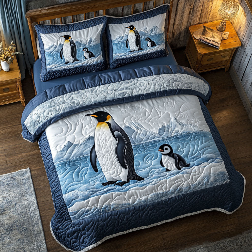 Penguin Mountain Snow WT2702022CL Quilted Bedding Set