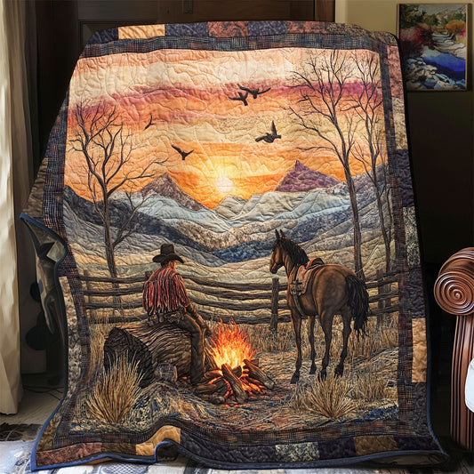 Cowboy Sunset WX3012010CL Quilt Blanket