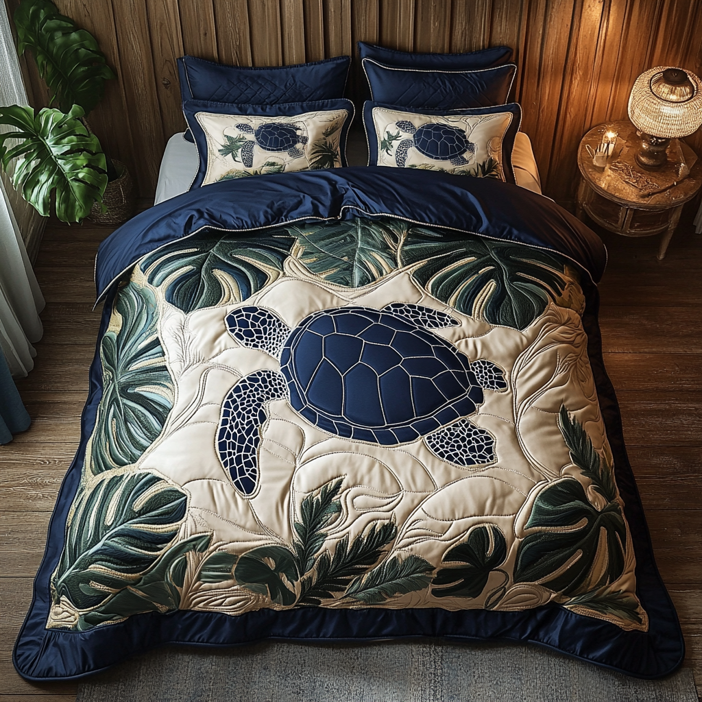 Tropical Sea Turtle XR1302005CL Quilted Bedding Set
