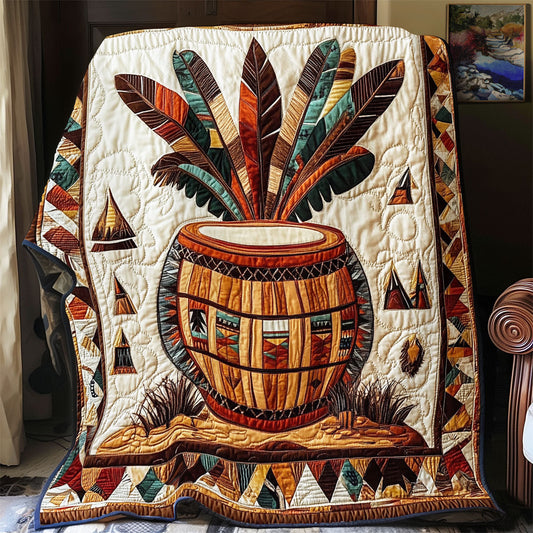 Native American Drum WX0602069CL Quilt Blanket
