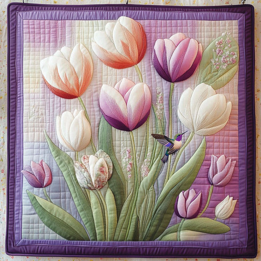 Tulip Flower WY1811021CL Quilt Blanket