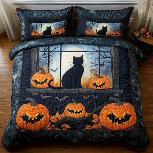 Nocturnal Cat WN1302012CL Quilted Bedding Set
