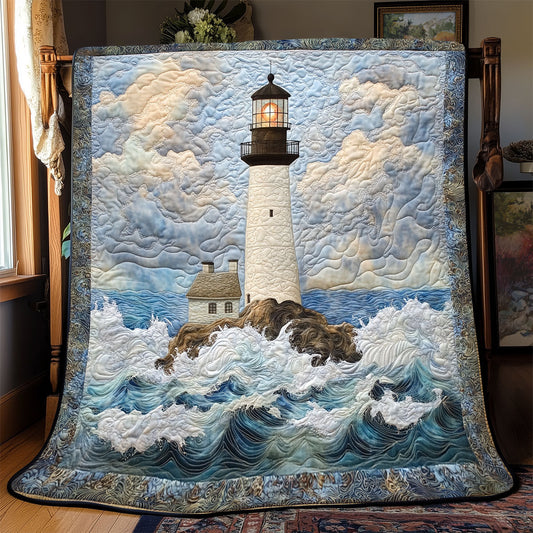 Lighthouse In Sea WX1601049CL Quilt Blanket