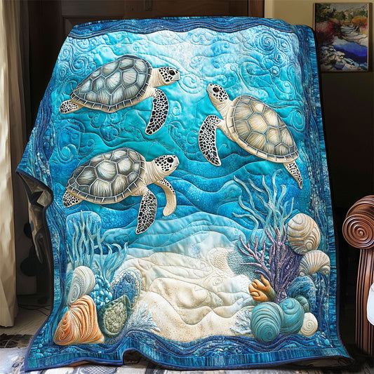 Serene Turtle WX0302060CL Quilt Blanket