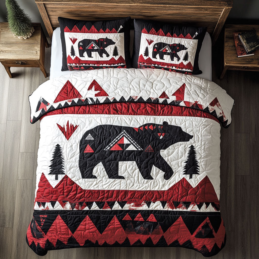 Native American Bear WY1802040CL Quilted Bedding Set