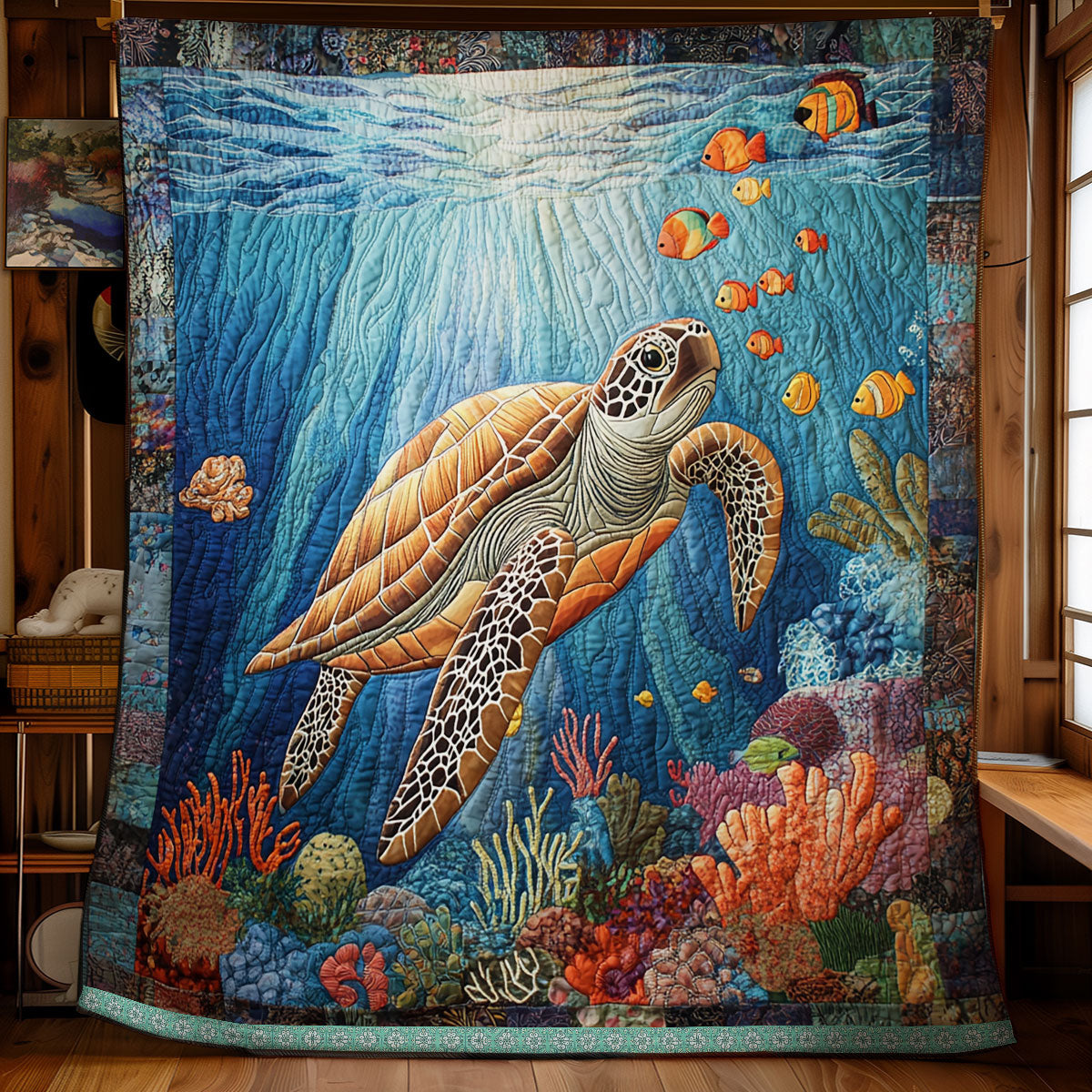 Turtle Sea WX1511043CL Quilt Blanket
