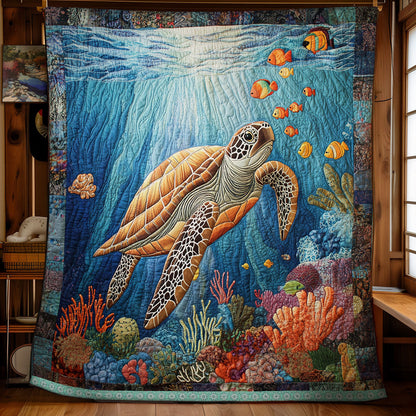 Turtle Sea WX1511043CL Quilt Blanket