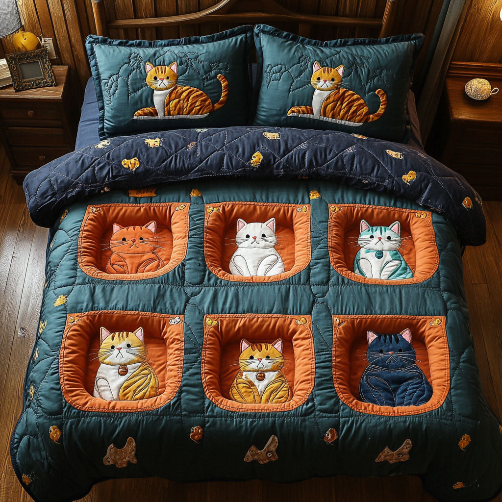 Snuggly Cat Nook WJ1303041CL Quilted Bedding Set
