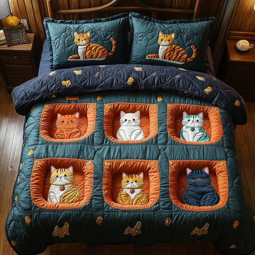 Snuggly Cat Nook WJ1303041CL Quilted Bedding Set