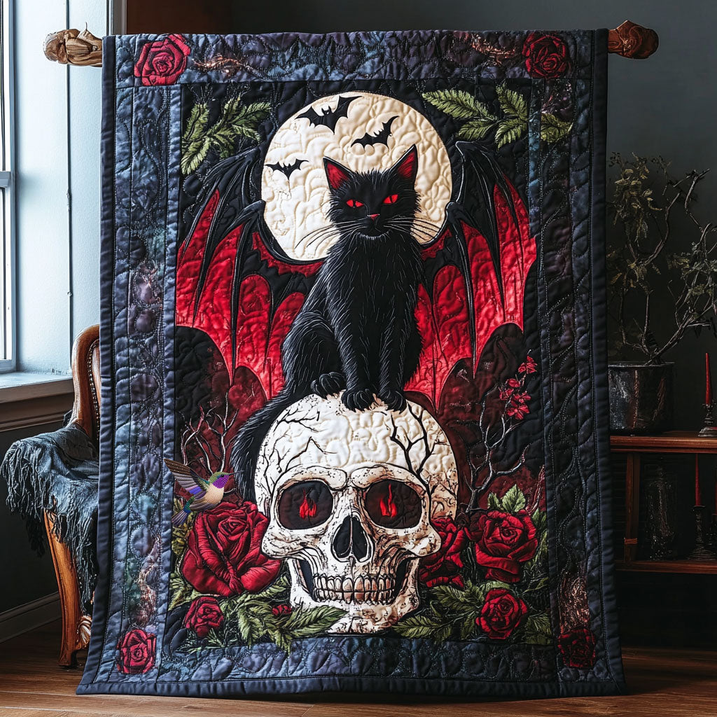Skull Cat WX2610023CL Quilt Blanket