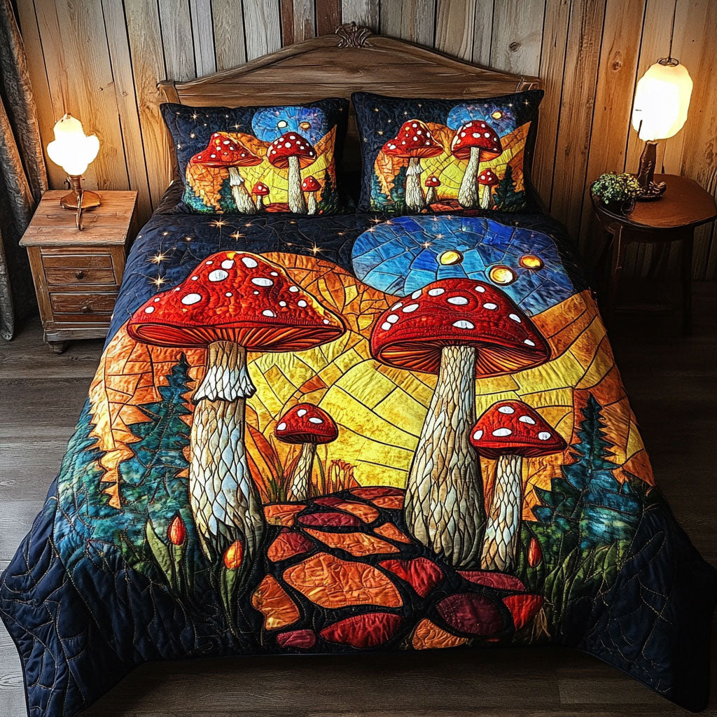 Mushroom Sunburst WJ1902027CL Quilted Bedding Set