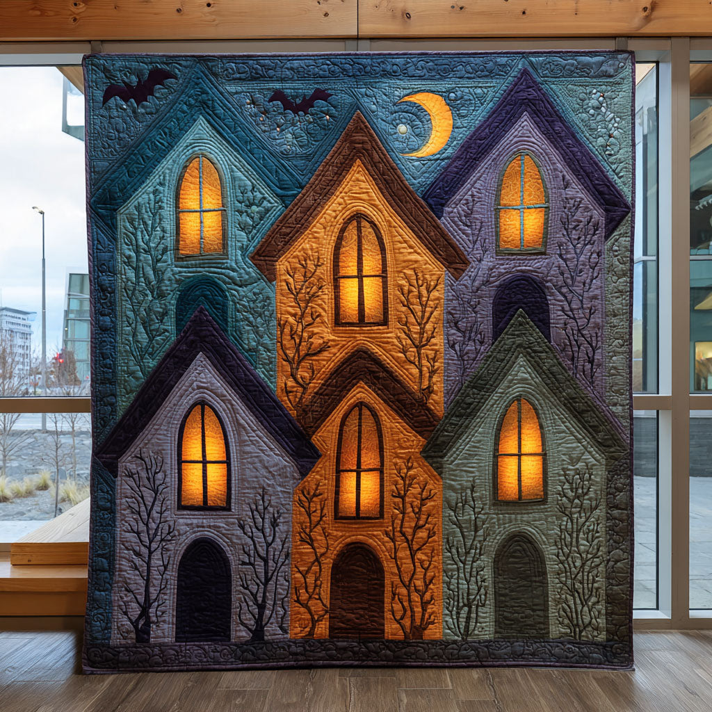 Moonlit Village CW0609043CL Quilt Blanket