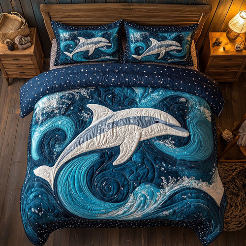 Dolphin In Wave WY2901032CL Duvet Cover Set