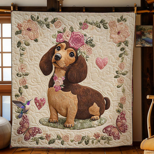 Romantic Dachshund WN2412012CL Quilt Blanket