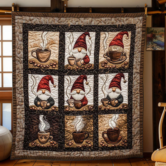Gnome Espresso Vibes WN2612005CL Quilt Blanket
