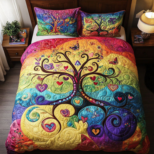 Hippie Colorful Tree WY1902012CL Quilted Bedding Set