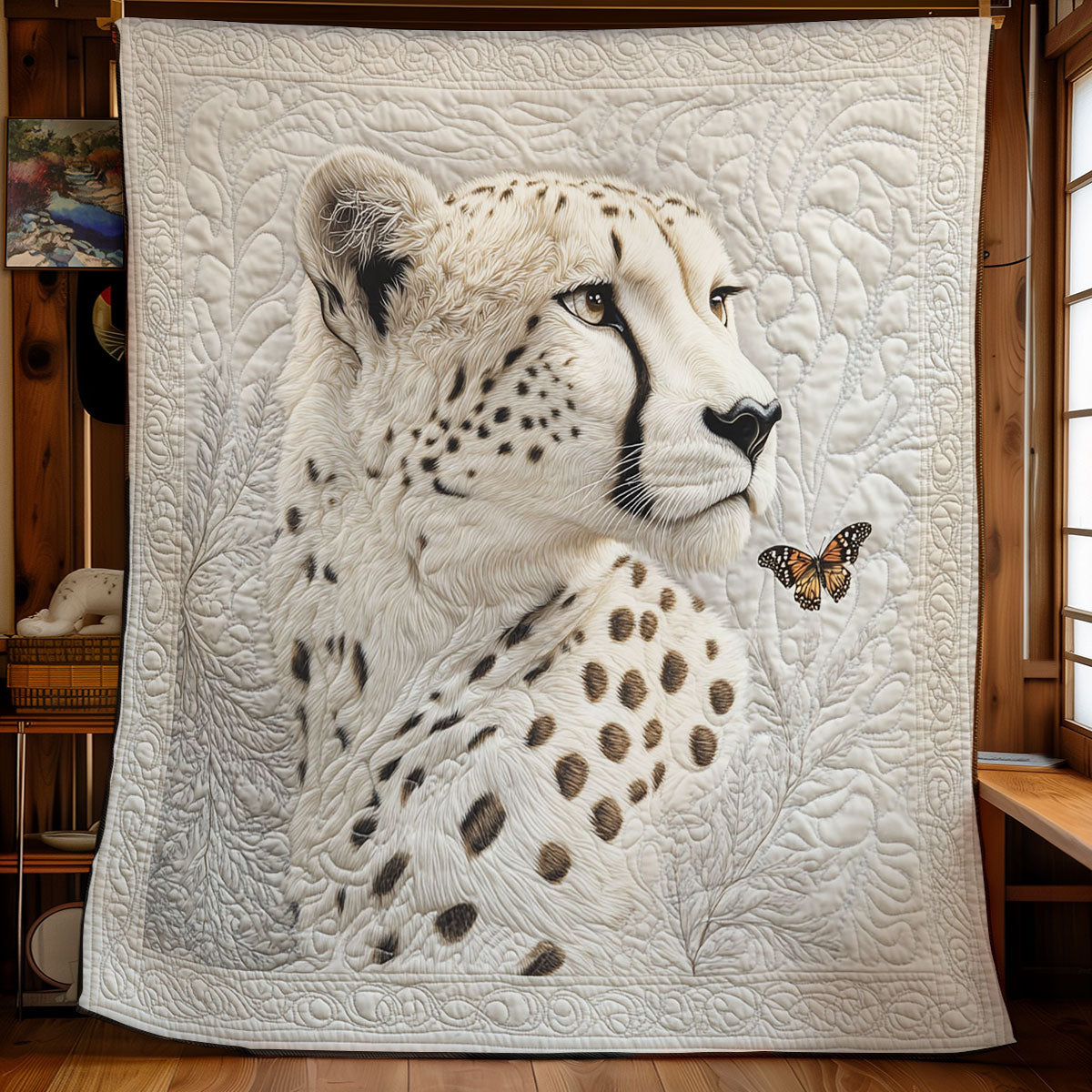 Beautiful White Cheetah WY1401025CL Quilt Blanket
