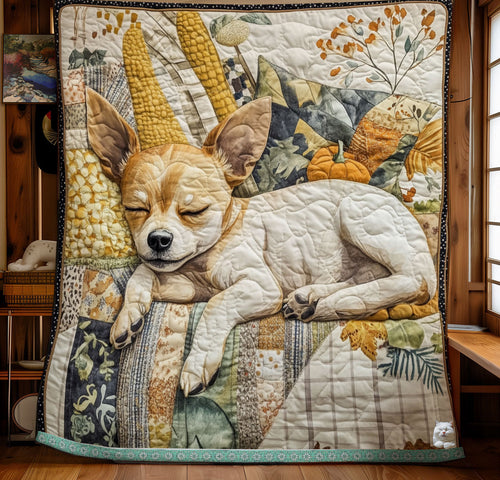 Sleeping Chihuahua WU0811012CL Quilt Blanket