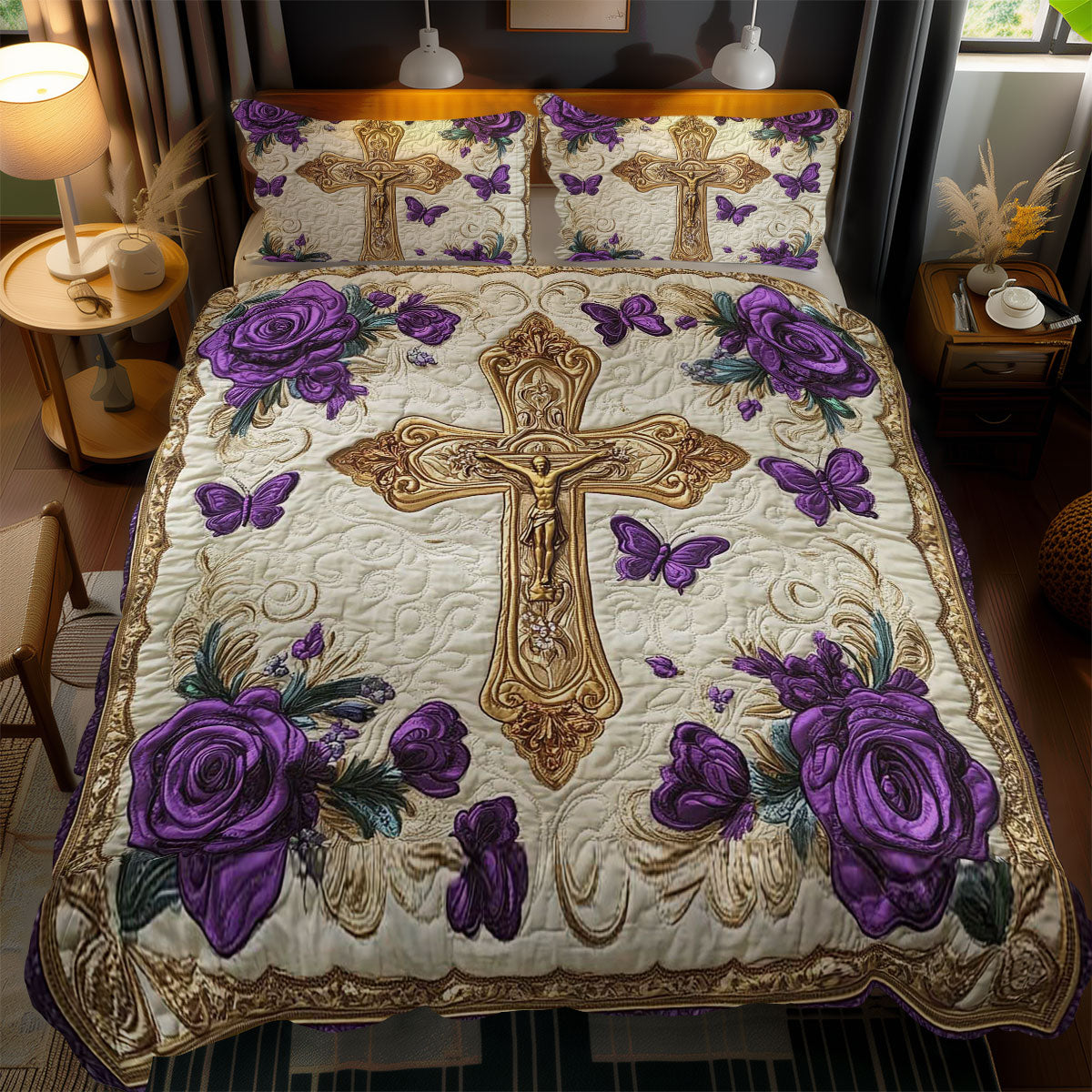 Divine Cross WN1202064CL Quilted Bedding Set
