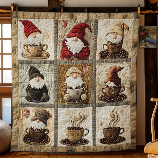 Latte Lover Gnome WN2612008CL Quilt Blanket