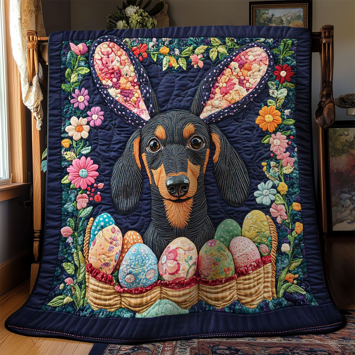 Dachshund Bunny Delight WN1501001CL Quilt Blanket