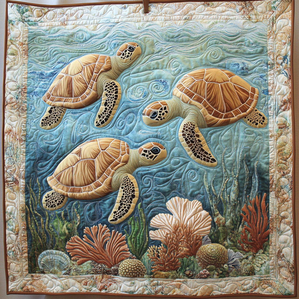 Turtle Harmony WG1301030CL Quilt Blanket